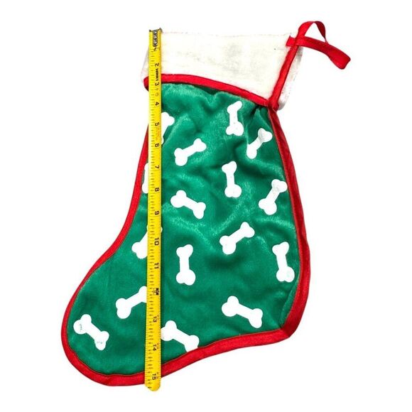 Christmas Dog & Knit Lot of 2 Stocking Set With Bone & Striped Designs Cat Puppy - Picture 4 of 7